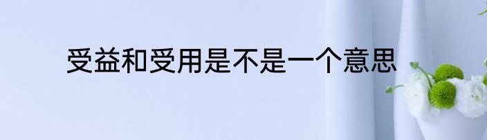 受益和受用是不是一个意思
