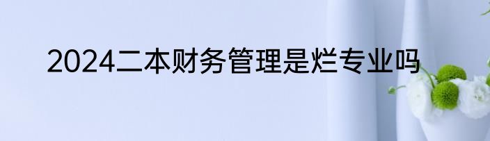 2024二本财务管理是烂专业吗