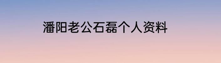 潘阳老公石磊个人资料