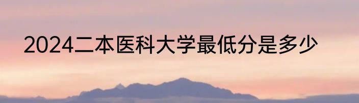 2024二本医科大学最低分是多少