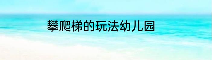 攀爬梯的玩法幼儿园