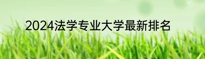 2024法学专业大学最新排名