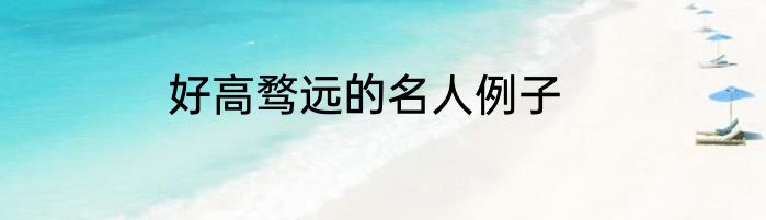 好高骛远的名人例子