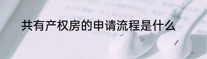 共有产权房的申请流程是什么