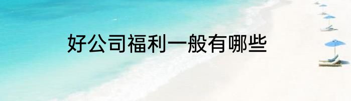好公司福利一般有哪些