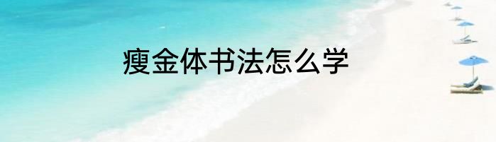 瘦金体书法怎么学