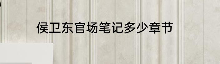侯卫东官场笔记多少章节
