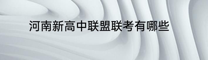 河南新高中联盟联考有哪些