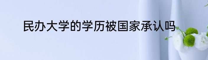 民办大学的学历被国家承认吗