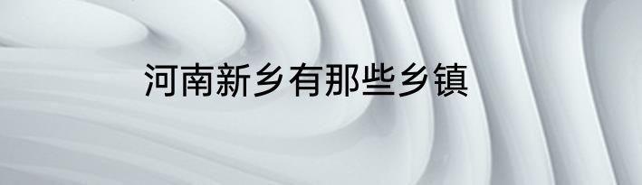 河南新乡有那些乡镇