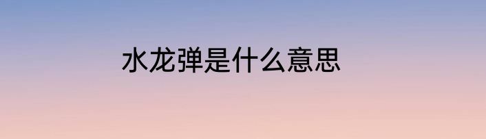 水龙弹是什么意思