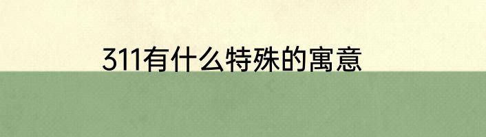 311有什么特殊的寓意