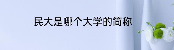 民大是哪个大学的简称