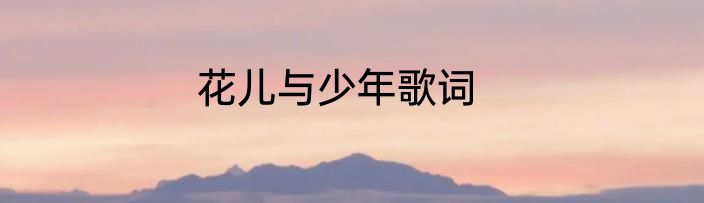 花儿与少年歌词