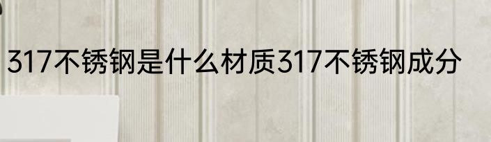 317不锈钢是什么材质317不锈钢成分