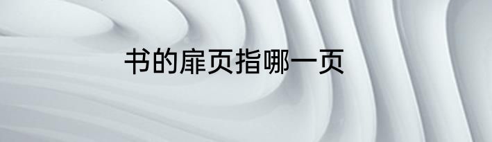 书的扉页指哪一页