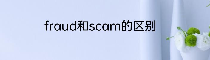 fraud和scam的区别