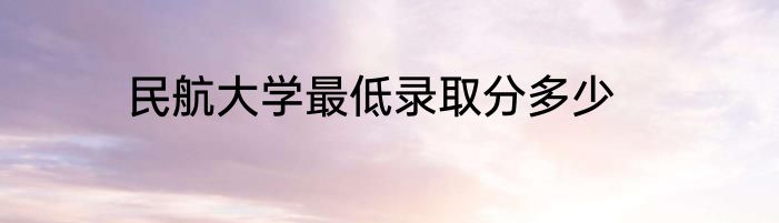 民航大学最低录取分多少