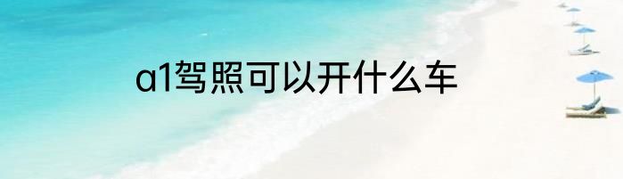 a1驾照可以开什么车