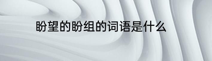 盼望的盼组的词语是什么
