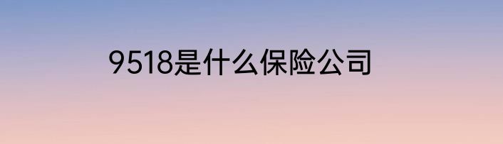 9518是什么保险公司