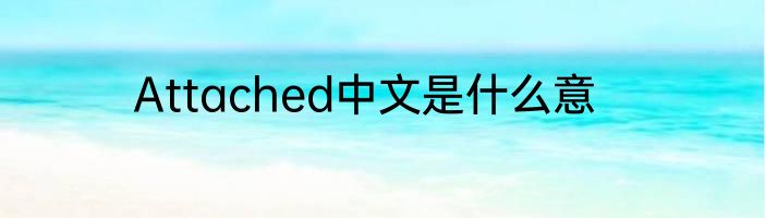 Attached中文是什么意
