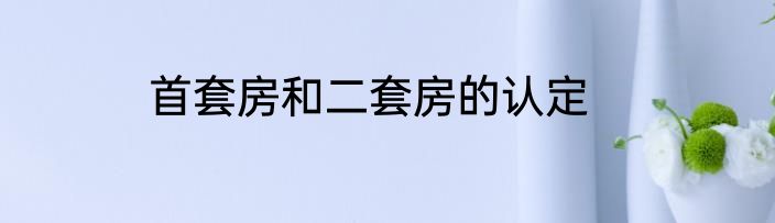 首套房和二套房的认定