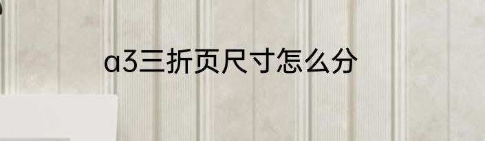 a3三折页尺寸怎么分
