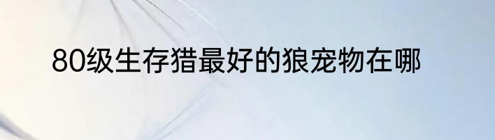 80级生存猎最好的狼宠物在哪