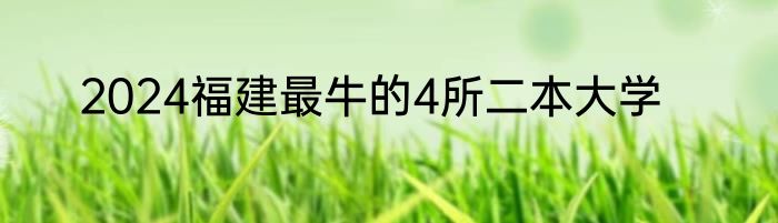 2024福建最牛的4所二本大学