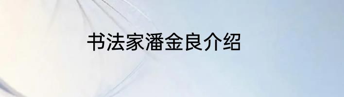 书法家潘金良介绍