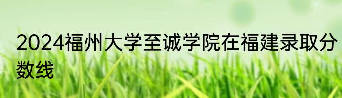 2024福州大学至诚学院在福建录取分数线