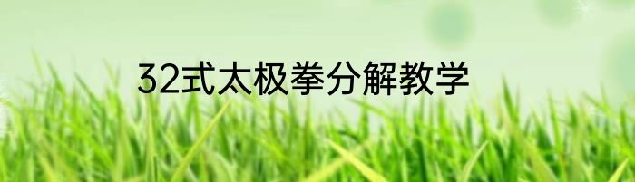 32式太极拳分解教学
