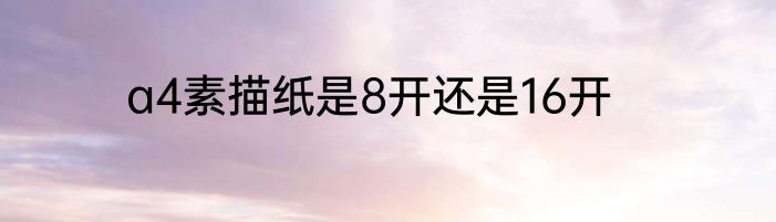 a4素描纸是8开还是16开