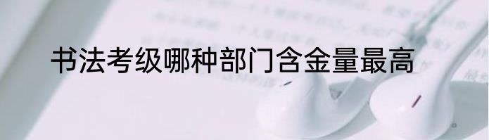 书法考级哪种部门含金量最高