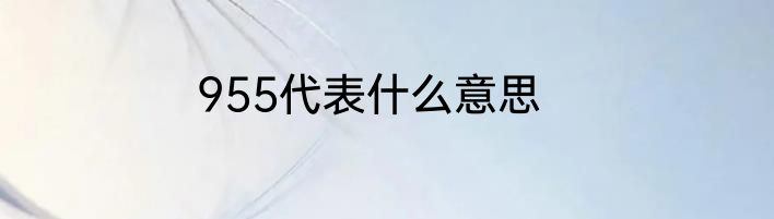 955代表什么意思