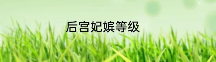 后宫妃嫔等级