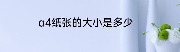 a4纸张的大小是多少
