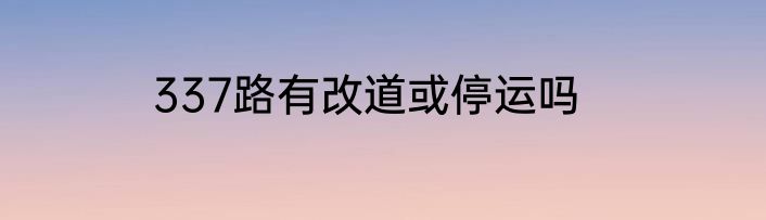 337路有改道或停运吗