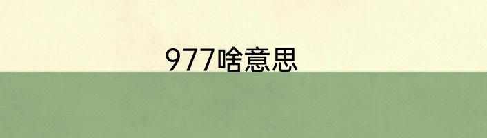 977啥意思