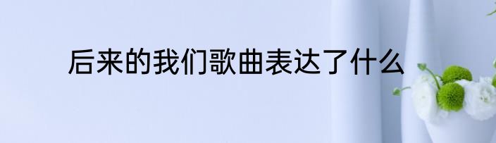 后来的我们歌曲表达了什么