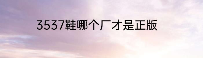 3537鞋哪个厂才是正版