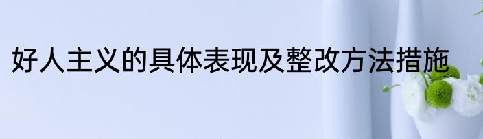 好人主义的具体表现及整改方法措施