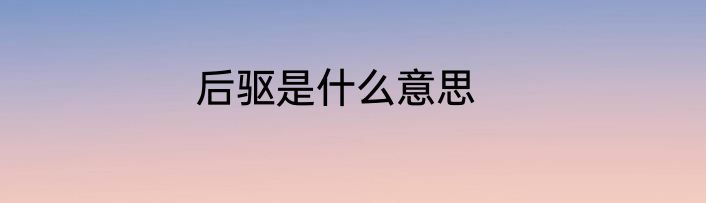 后驱是什么意思