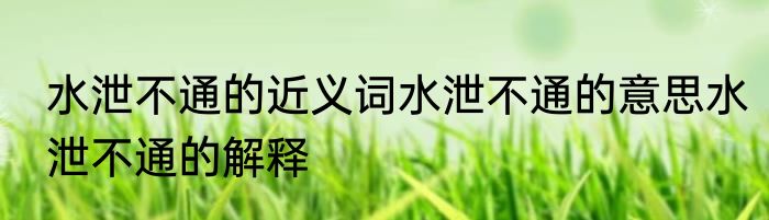 水泄不通的近义词水泄不通的意思水泄不通的解释