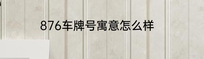 876车牌号寓意怎么样