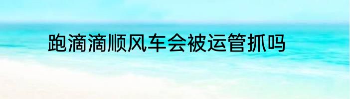 跑滴滴顺风车会被运管抓吗