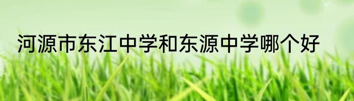 河源市东江中学和东源中学哪个好