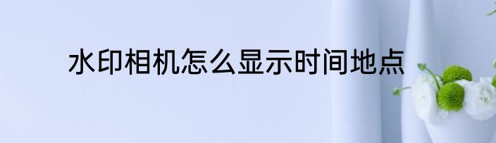水印相机怎么显示时间地点