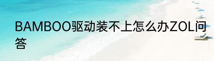 BAMBOO驱动装不上怎么办ZOL问答